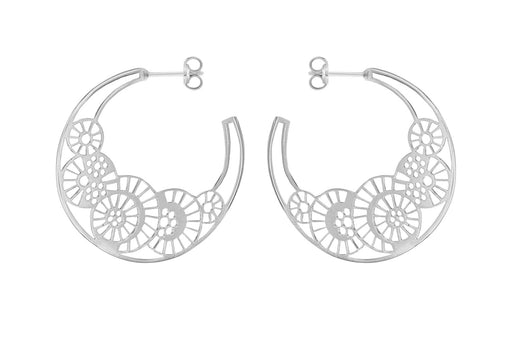 Sterling Silver 40mm CutoCut Graduated Hoop Earrings