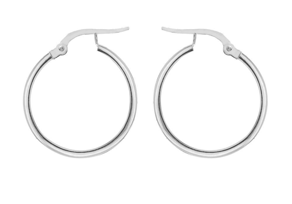 Sterling Silver 30mm Square-Tube Hoop Earrings