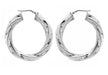 Sterling Silver 37mm Twisted Creole Earrings