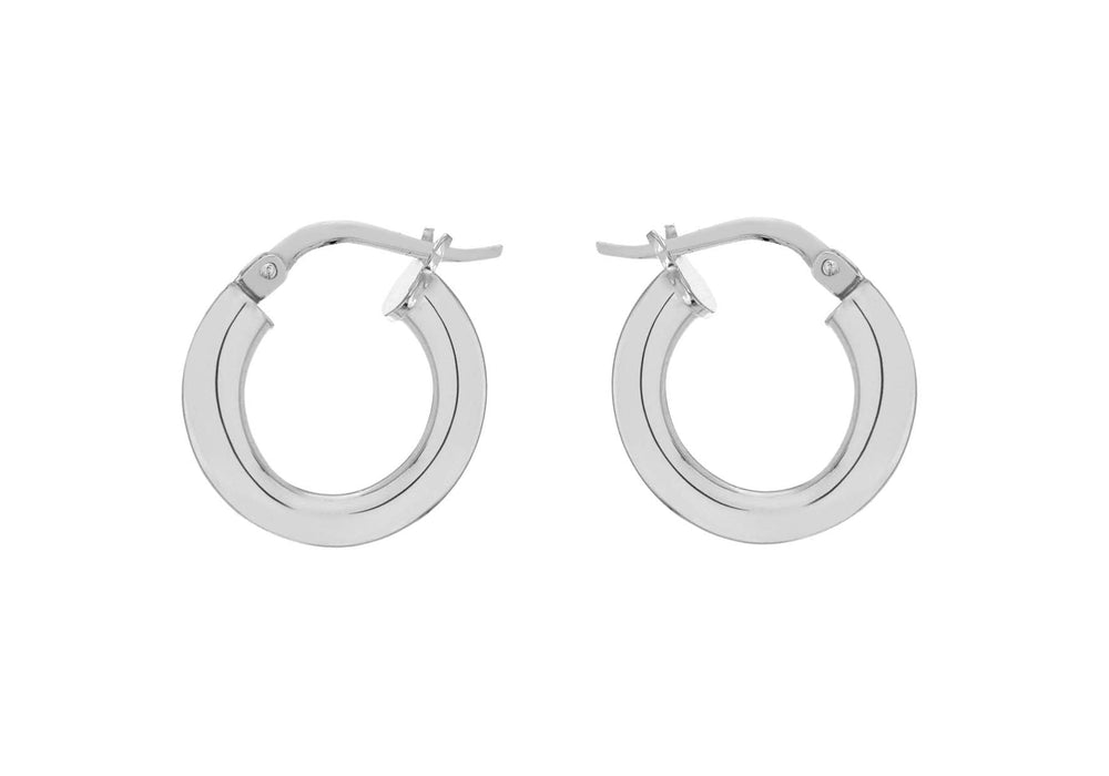 Sterling Silver 15.5mm Plain Hoop Earrings