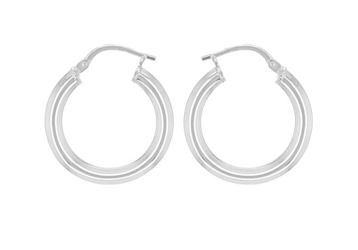 Sterling Silver 21mm Plain Hoop Earrings