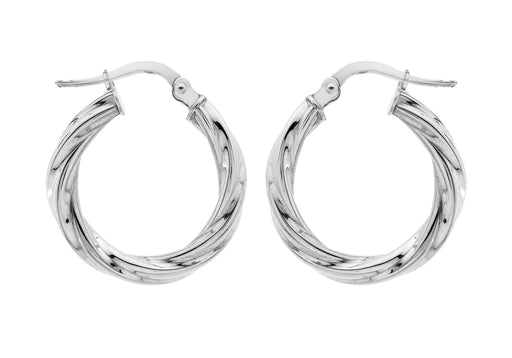 Sterling Silver 22mm Twist Creole Earrings