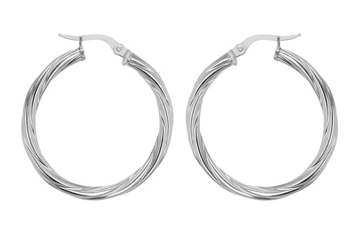 Sterling Silver 30mm Twisted Hoop Earrings