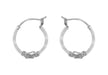 Sterling Silver 16mm Rope Design Hoop Earrings