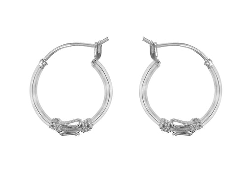 Sterling Silver 16mm Rope Design Hoop Earrings