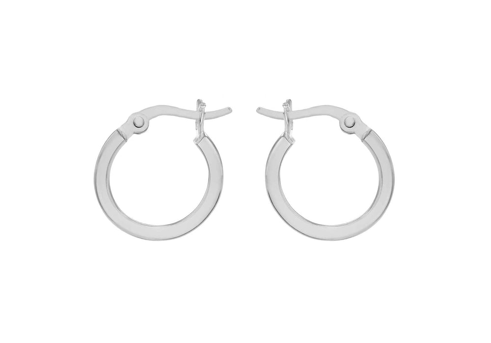 Sterling Silver 15mm Square Tube Creole Earrings