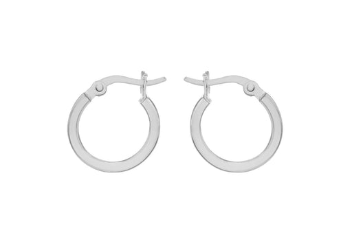 Sterling Silver 15mm Square Tube Creole Earrings