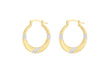 Sterling Silver 9ct Gold Bonded 21mm Round Graduated Creole Earrings