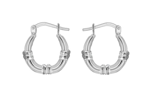 Sterling Silver 19.3mm x 20.5mm Triple-Knot Creole Earrings