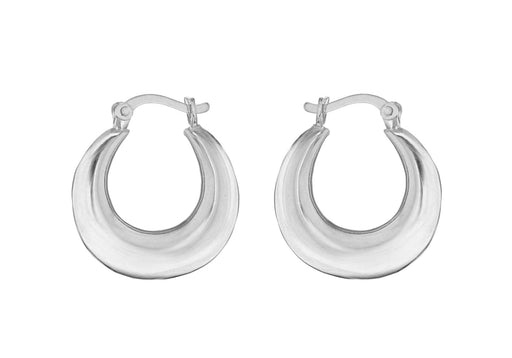 Sterling Silver 18.5mm Plain Graduated Creole Earrings