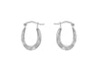 Sterling Silver Patterned Oval Creole Earrings