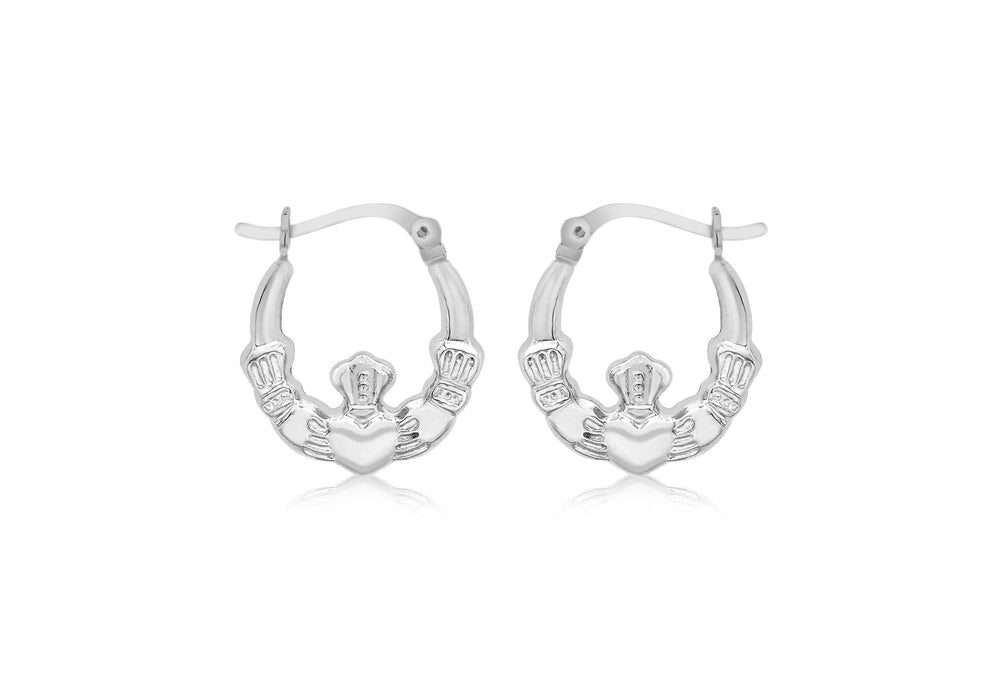 Sterling Silver laddagh Creole Earrings