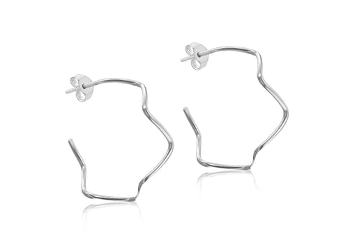 Sterling Silver Zig-Zag Hoop Earrings