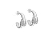 Sterling Silver Belt Half Hoop Earrings