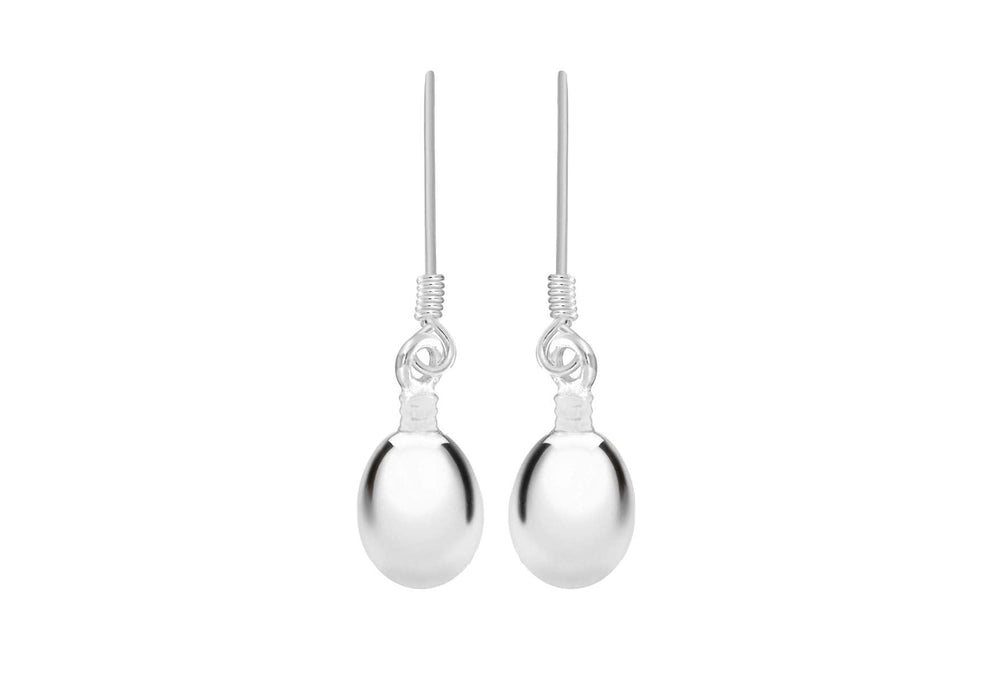 Sterling Silver 6mm x 28mm Blub Drop Earrings