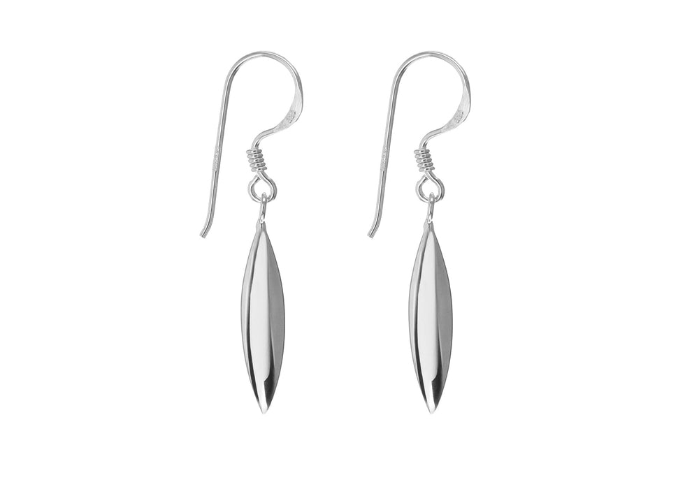 Sterling Silver 4.7mm x 35mm Oblong Drop Earrings