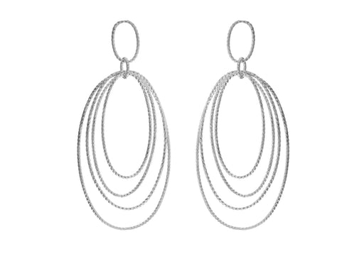 Sterling Silver Four Twisted Loops Drop Earrings