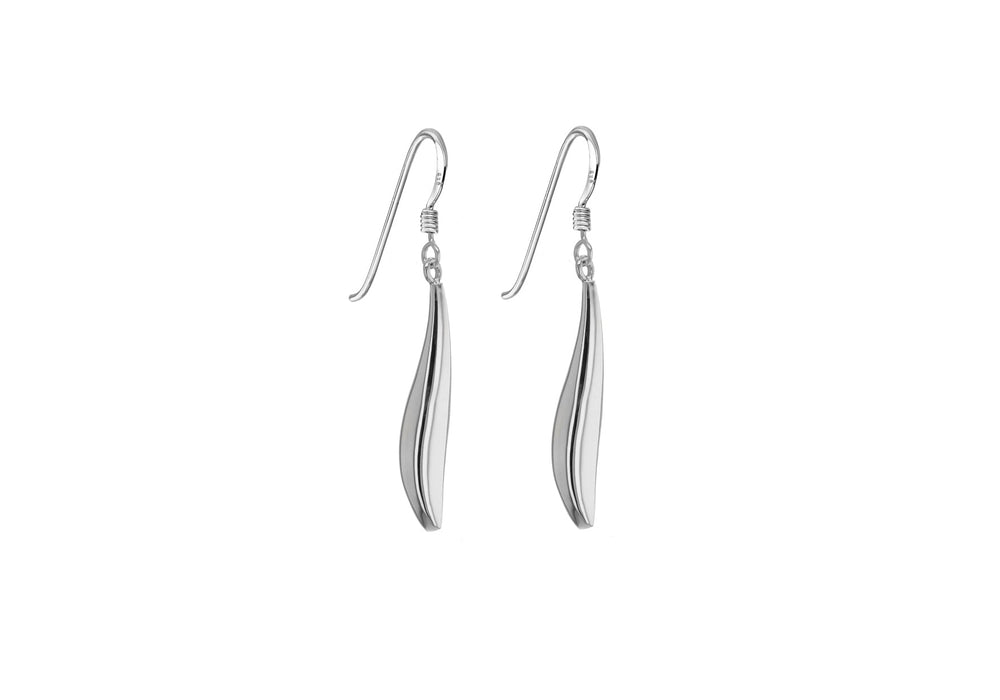 Sterling Silver Organic Oblong Drop Earrings