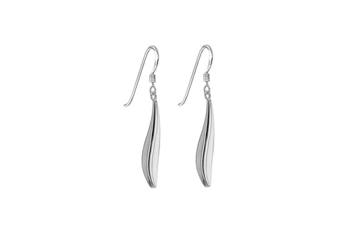 Sterling Silver Organic Oblong Drop Earrings