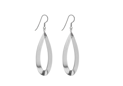 Sterling Silver Oval Half Twist Drop Earrings