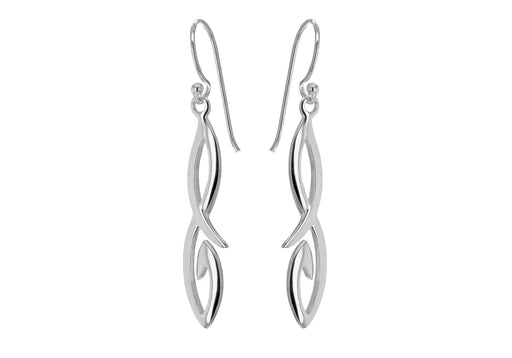 Sterling Silver Crossover Drop Earrings