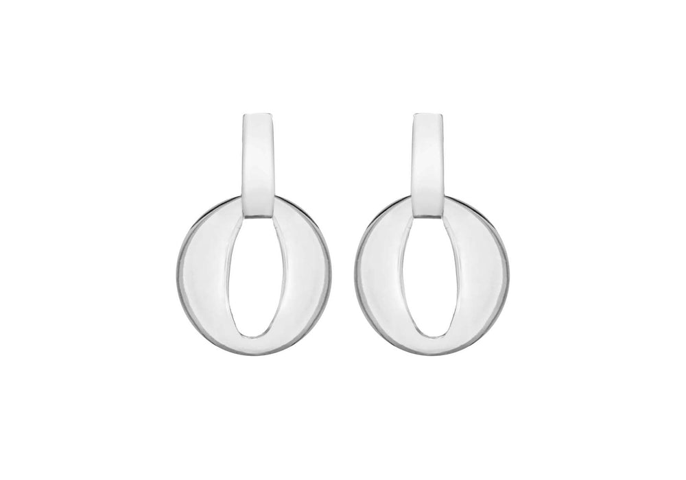 Sterling Silver Circle CutoCut Drop Earrings