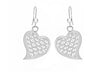 Sterling Silver Patterned Heart Drop Earrings