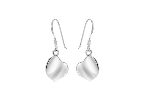 Sterling Silver Organic Heart Drop Earrings