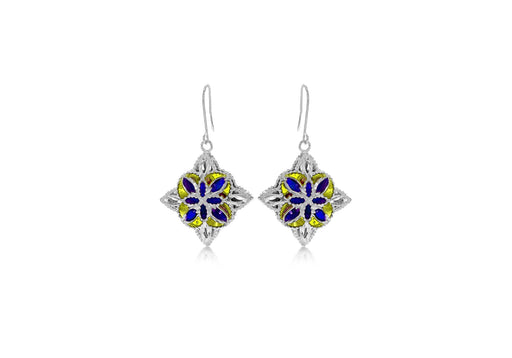 Mosai Enamel Silver Earrings