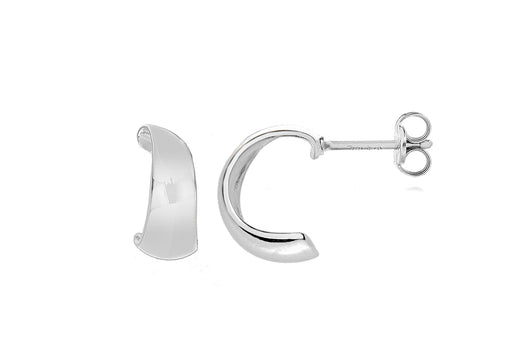 Sterling Silver Half-Hoop Wide-Band Stud Earrings