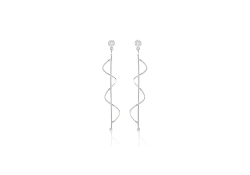 Spiral Silver Drop Earrings