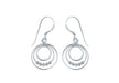 Sterling Silver Tri-Circle & Ball Drop Earrings 