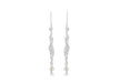 Sterling Silver Twisted White Bead Drop Earrings 