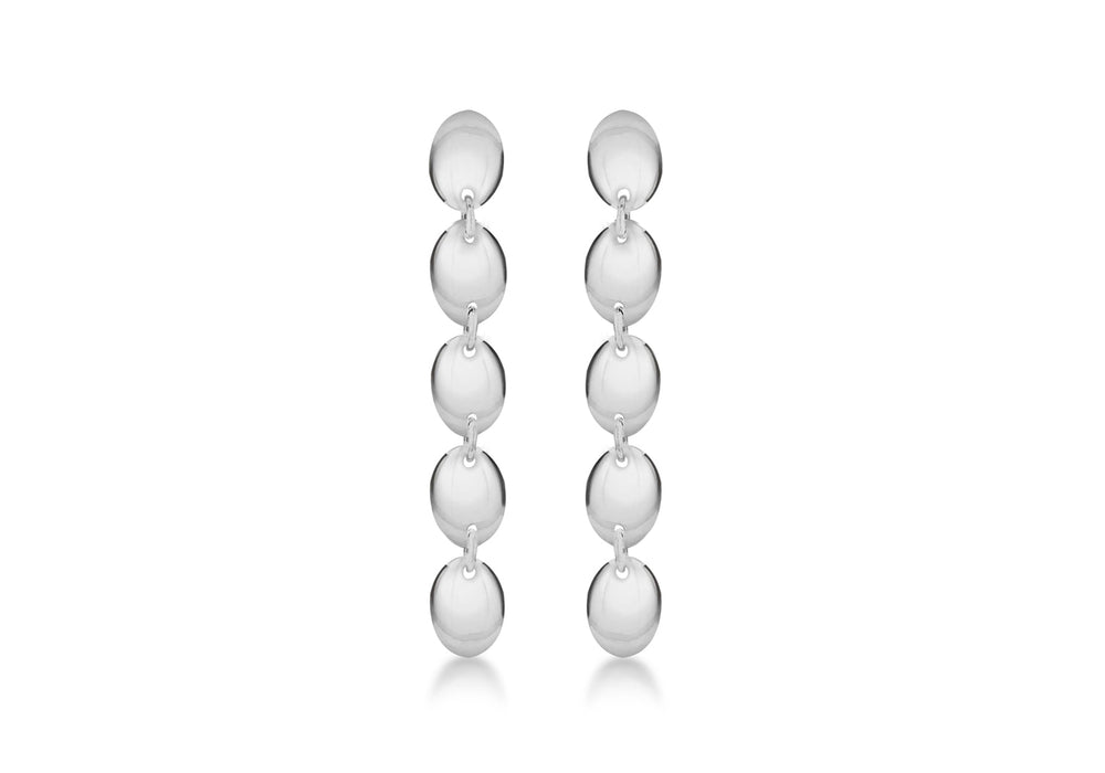 SILVER 5BEAD DROP EARRing