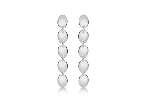 SILVER 5BEAD DROP EARRing