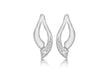 SILVER RH DIA LEAF SHAPE EARR9