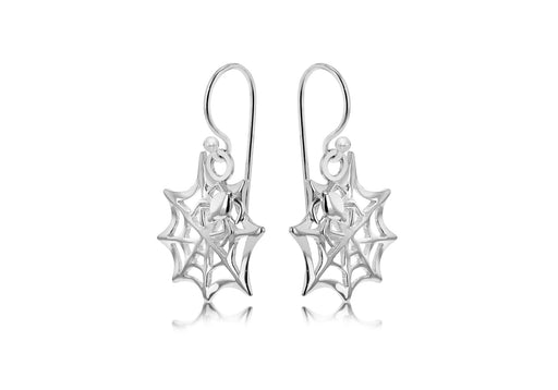 SILVER SPIDER WEB DROP EARRing