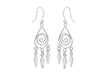 Sterling Silver Swirl Tri-Drop Hook Earrings 