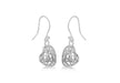 Sterling Silver Rhodium Plated Puff Heart Drop Earrings 