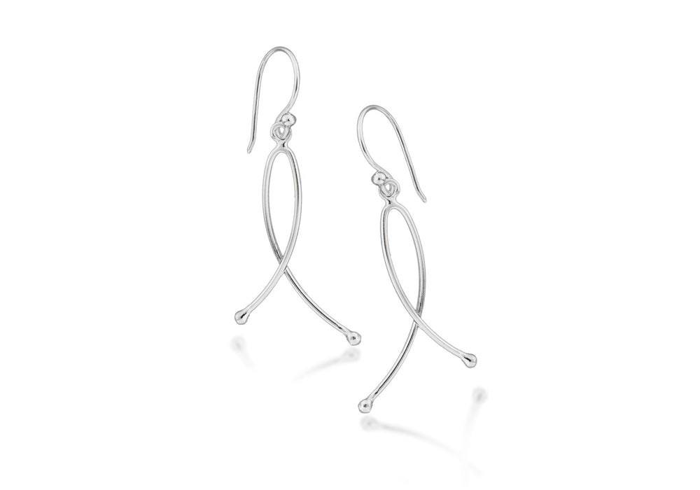 SILVER DBL WIRE DROP EARRing