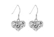 Sterling Silver 14mm x 22mm FacetedHeart Drop Earrings