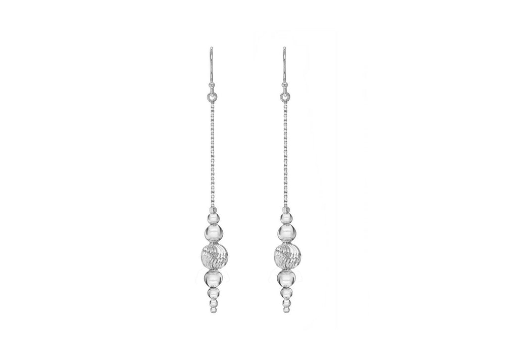 Sterling Silver Ethni Bead Drop Earrings