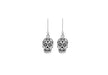 Sterling Silver Rhodium Plated Stirrup Drop Earrings