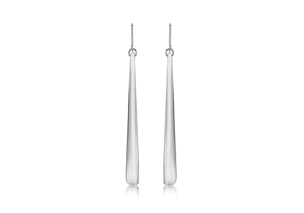 Sterling Silver 85.5mm Long Graduated Eletroform Drop Earrings