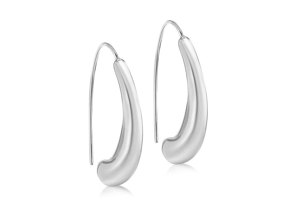 Sterling Silver 41mm Long Graduated Eletroform Drop Earrings