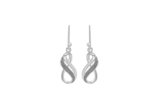 Sterling Silver 9mm x 28.5mm Stardust 'Figure 8' Drop Earrings