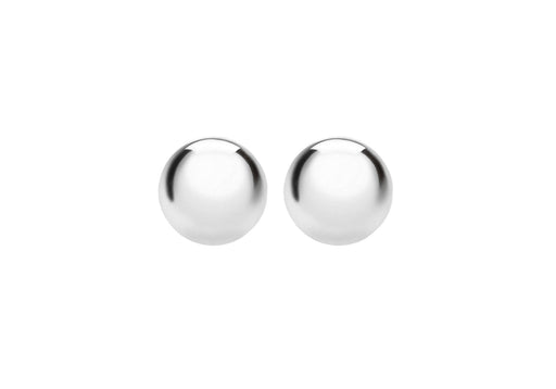 Sterling Silver Rhodium Plated 8mm Ball Stud Earrings