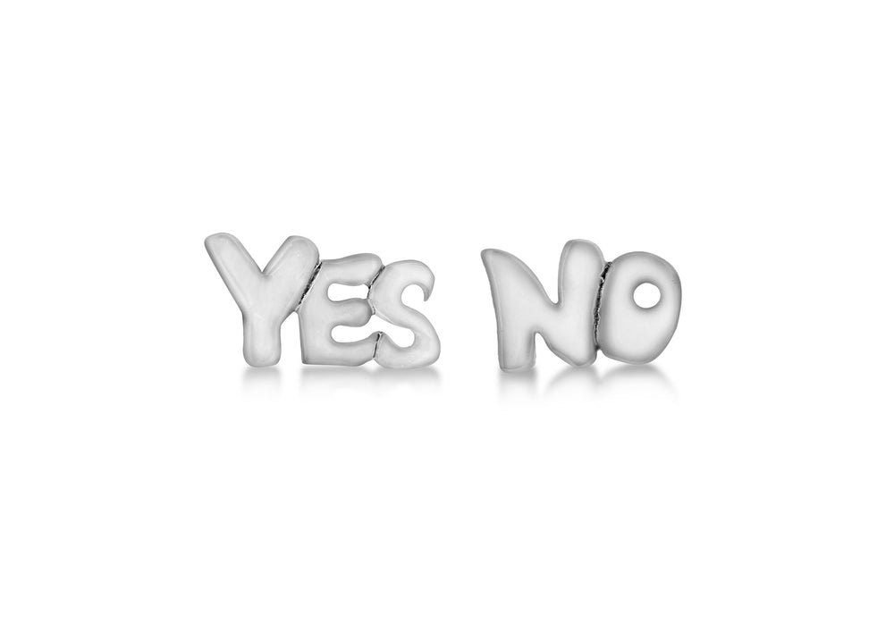 SILVER YES NO EARRing