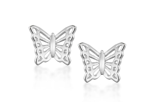 Sterling Silver Filigree Butterfly Stud Earrings