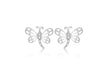 Sterling Silver Filigree Dragonfly Stud Earrings 